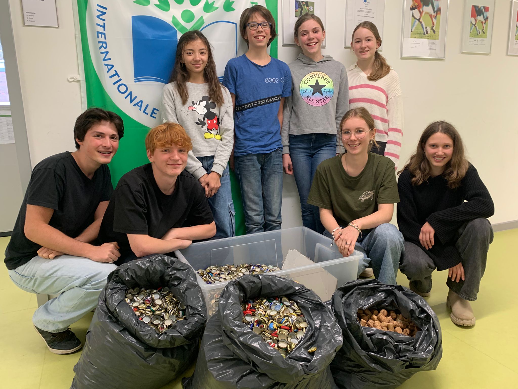 Gesammelte Kronkorken vom AK Nachhaltigkeit